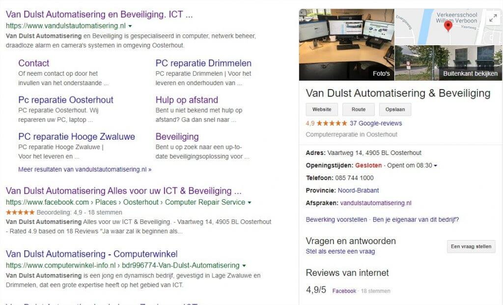 google mijn bedrijf vermelding